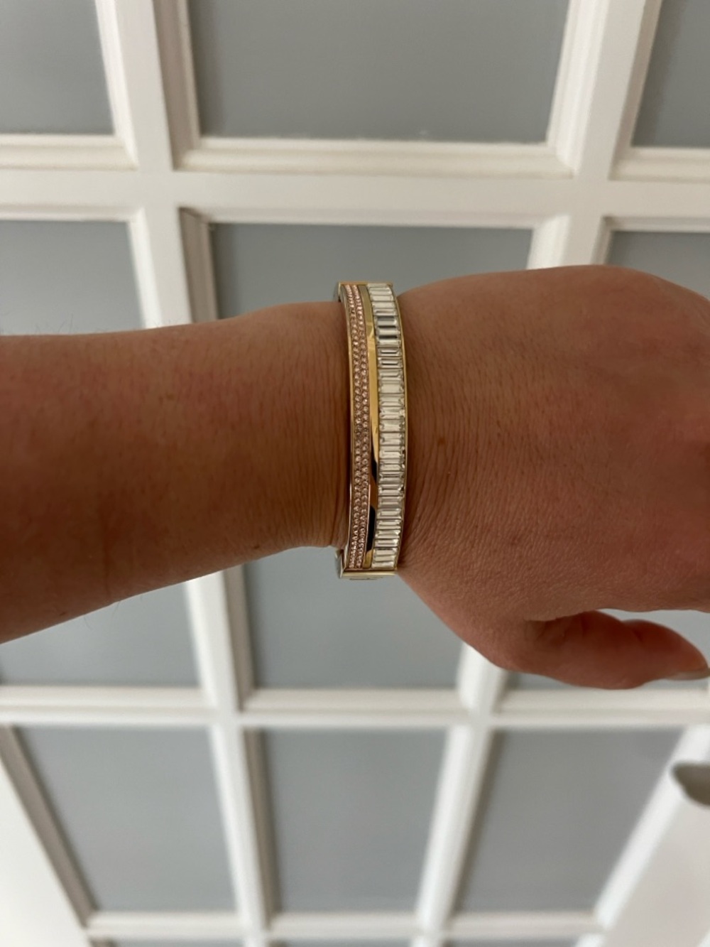 Michael Kors gold pave hinge bracelet